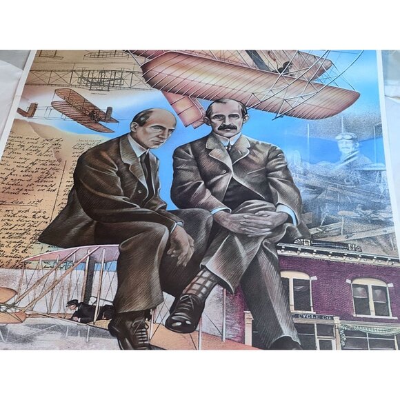 Wilbur and Orville Wright Brothers Accomplishments Poster Ohioans First to Fly - Picture 7 of 10